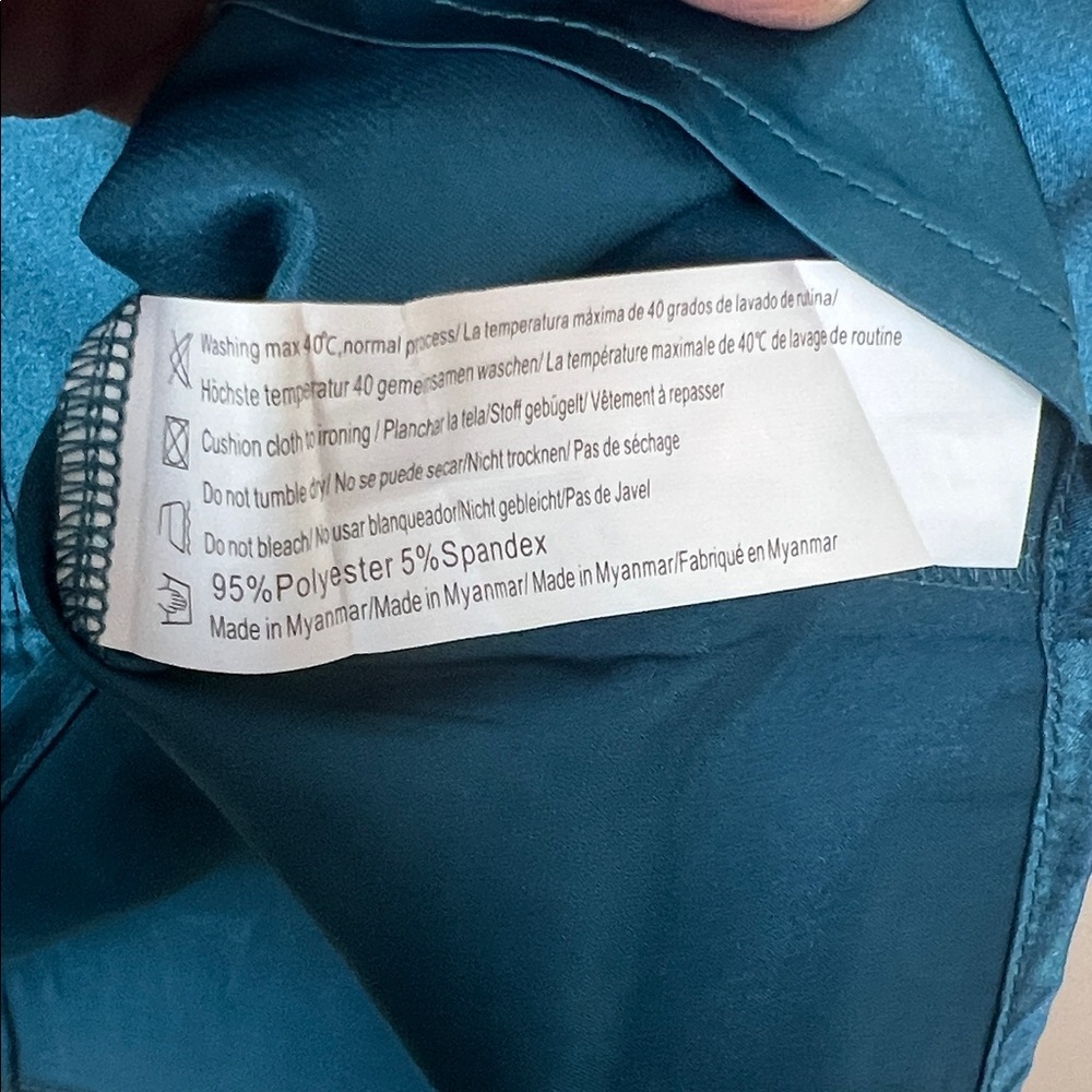 NWOT Ekouaer Women 2XL Satin Pajama Set Loungewear Teal Green - Picture 6 of 10